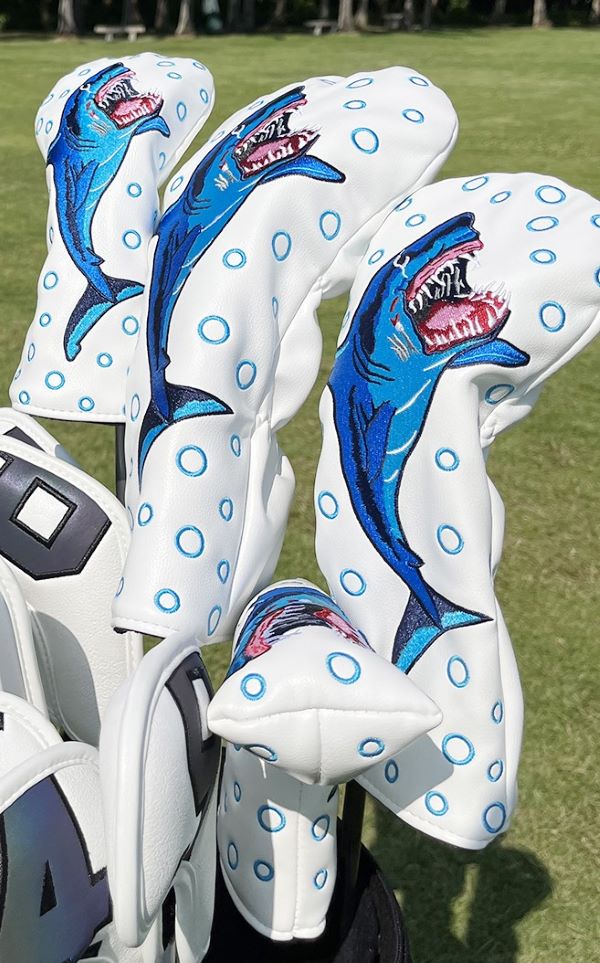 golfheadcover set shark wit